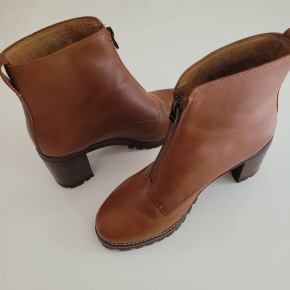 Madewell The Alyce Zip-Front Lugsole Boot in Dried Maple Caramel Brown -Size 7.5 - Picture 7 of 15